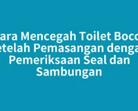 Cara Mencegah Toilet Bocor setelah Pemasangan dengan Pemeriksaan Seal dan Sambungan